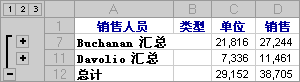 仅显示汇总行的分级显示列表