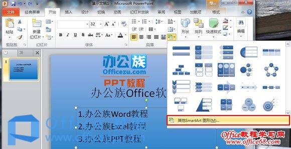 点击“其他SmartArt图形”
