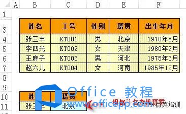 单条件查找公式